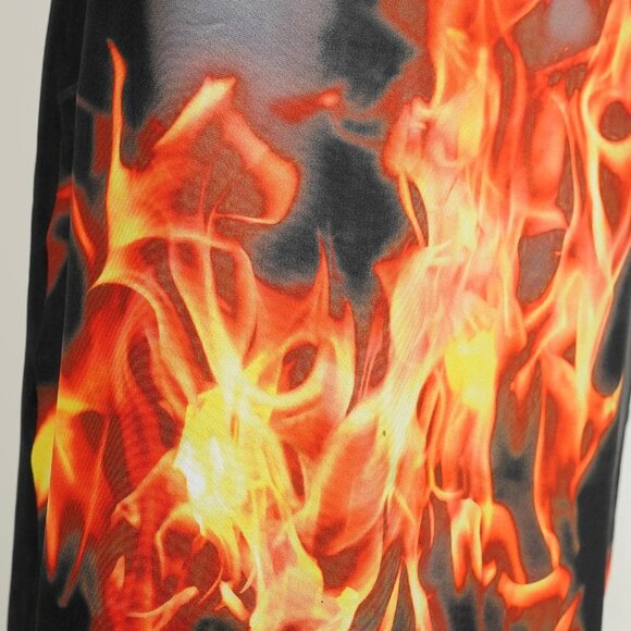 Y2K 3D Body Flame Print Women's Midi Dress Spaghetti Straps Sleeveless - Picture 8 of 8